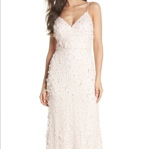 Eliza J Pink Floral Appliqué Gown size 12